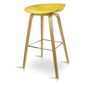 Nowoczesny hoker, krzesło barowe KB 1000 - kolor żółty