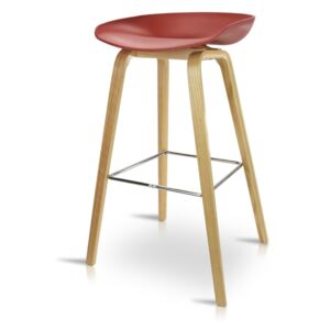 Nowoczesny hoker, krzesło barowe KB 1000 - kolor czerwony