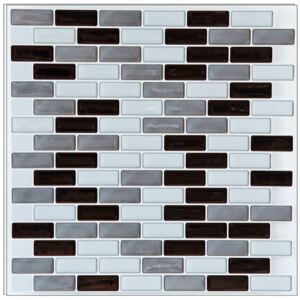 Naklejki ścienne, mozaika prostokątna, brązowa, 25 x 25 cm, 2 sztuki