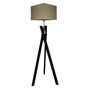 Lampa podłogowa stojąca z litego drewna LP56D wenge - abażur CAPPUCCIN