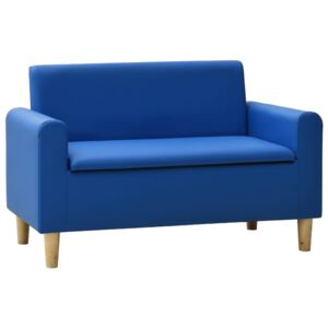 2-osobowa sofa dziecięca, niebieska, sztuczna skóra