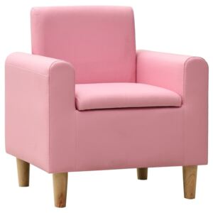 Sofa dziecięca, różowa, obita sztuczną skórą