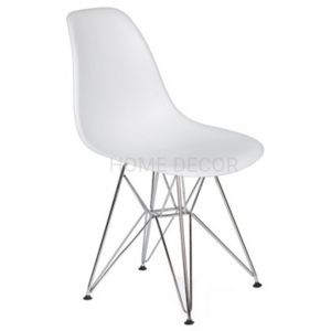 Krzesło MILANO białe nogi chrom skandynawskie inspirowane