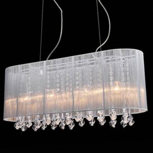 Abażurowa LAMPA glamour ISLA MDM1870-4 WH Italux klasyczna OPRAWA kryształowy ZWIS żyrandol szklany crystal biały
