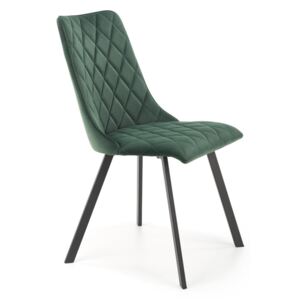Ciemnozielone krzesło K450 VELVET tapicerowane do salonu HALMAR