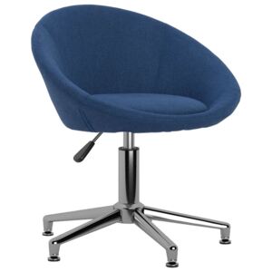 Obrotowe krzesło biurowe, niebieskie, tapicerowane tkaniną