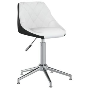 Obrotowe krzesło biurowe, biało-czarne, sztuczna skóra