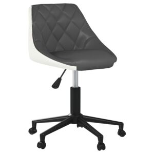 Obrotowe krzesło biurowe, szaro-białe, sztuczna skóra