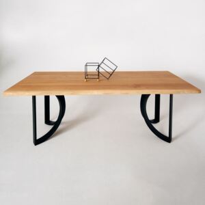 Nowoczesny dębowy stół TRAE na metalowych nogach / 180x90 cm