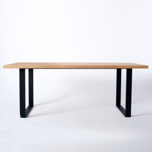 Nowoczesny dębowy stół DONOVAN na metalowych nogach / 180x90 cm