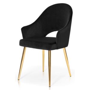 Krzesło na złotych nogach Fabiene glamour