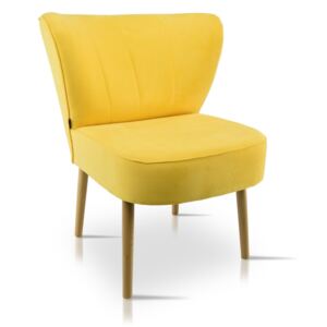 Nowoczesny tapicerowany fotel F 1000 - kolor żółty
