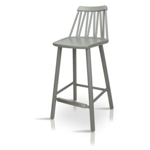 Klasyczne krzesło barowe drewniane/hoker KB 1002 - kolor szary