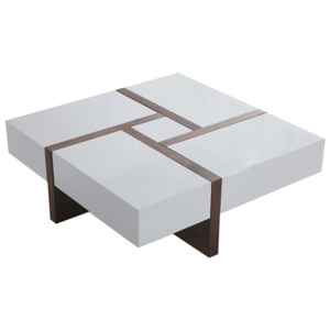 Nowoczesny stolik kawowy - ława - szuflady - 100 x 100 - EVORA
