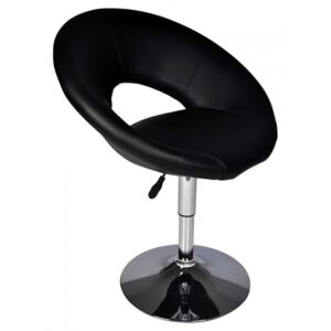 Krzesło barowe okrągłe z niskim oparciem, czarne