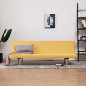 Sofa, rozkładana, żółta, poliester