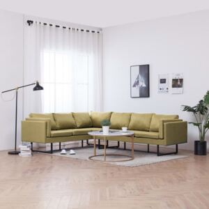 Sofa narożna, zielona, materiałowa