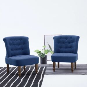 Krzesło w stylu francuskim, niebieskie, materiałowe