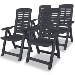 Rozkładane krzesła ogrodowe, 4 szt., plastikowe, antracytowe