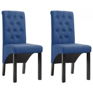 Krzesła stołowe 2 szt. niebieskie tapicerowane tkaniną