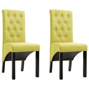 Krzesła stołowe 2 szt. zielone tapicerowane tkaniną
