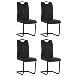 Krzesła do jadalni 4 szt. sztuczna skóra czarne