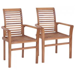 Sztaplowane krzesła do jadalni, 2 szt., lite drewno tekowe