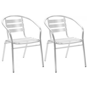 Krzesła ogrodowe, sztaplowane, 2 szt., aluminium