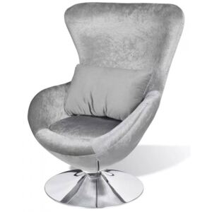 Fotel o owalnym kształcie, srebrny