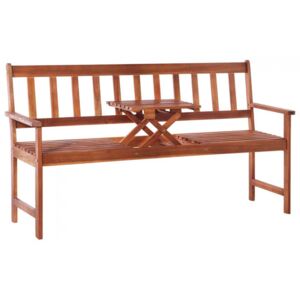 3-osobowa ławka ze stolikiem, 158 cm, drewno akacjowe, brązowa