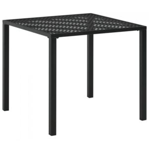 Ogrodowy stół jadalniany, stalowa siatka, 80x80x72 cm, czarny