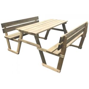 Stół piknikowy z ławkami, impregnowane drewno sosnowe