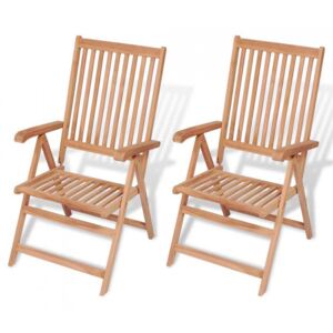 Rozkładane krzesła ogrodowe, 2 szt., lite drewno teakowe