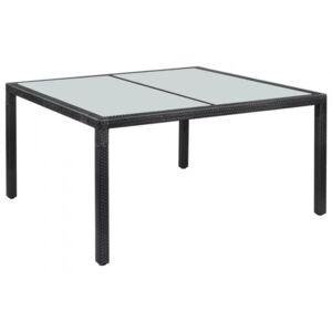 Stół jadalniany do ogrodu, rattan PE, 150x90x75 cm, czarny