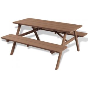 Stół piknikowy z ławkami 150x139x72,5 cm WPC brązowy