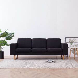 3-osobowa sofa tapicerowana tkaniną, czarna