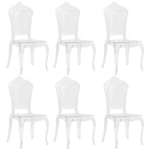 Krzesła do jadalni, 6 szt., białe, poliwęglan