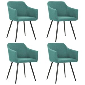 Krzesła do jadalni, 4 szt., zielone, materiałowe