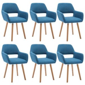 Krzesła do jadalni 6 szt niebieskie tkanina