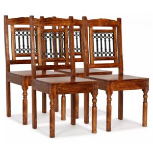 Krzesła z litego drewna stylizowanego na sheesham 4 szt