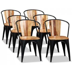 Krzesła do jadalni, 6 szt., lite drewno akacjowe
