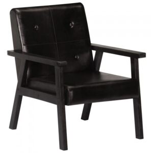 Fotel, czarny, 61x70x74 cm, prawdziwa skóra