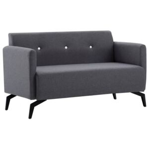 2-osobowa sofa tapicerowana tkaniną, 115x60x67 cm, ciemnoszara