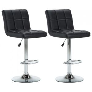 Obrotowe krzesła barowe, 2 szt., eko skóra, czarne, 44x50x115cm