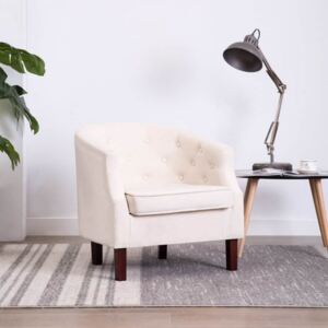 Fotel tapicerowany tkaniną, 65 x 64 x 65 cm, beżowy