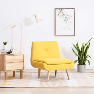 Fotel tapicerowany tkaniną, 73 x 66 x 77 cm, żółty