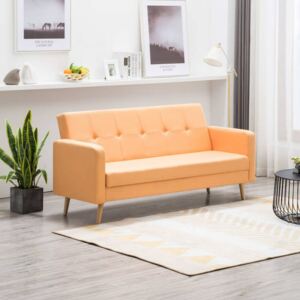 Sofa tapicerowana materiałem, żółta