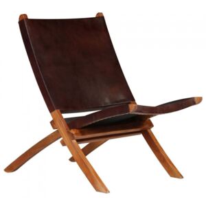 Fotel z prawdziwej skóry, 59 x 72 x 79 cm, brązowy