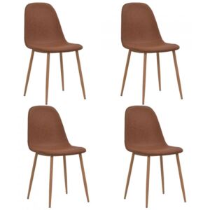 Krzesła ze sztucznej skóry 4 szt. brązowe