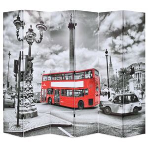 Składany parawan, 228x180 cm, londyński autobus, czarno-biały